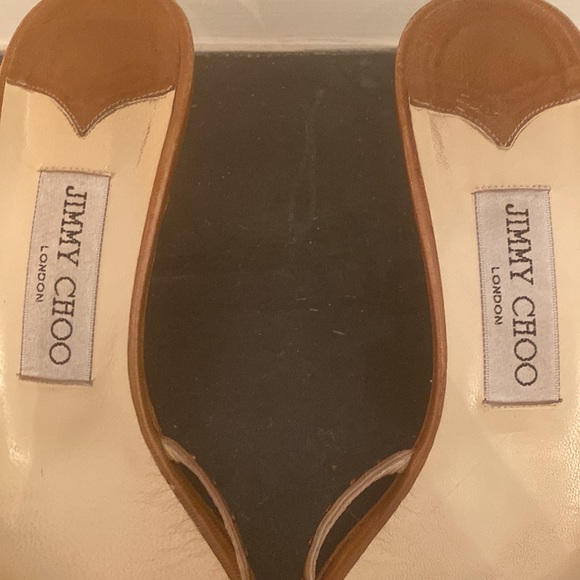 Jimmy Choo Brown Leather Studded Slide Sandal - Picture 4 of 4